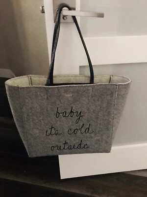 Bolso de Mano Kate Spade Baby It’s Cold Outside Gris Lana - Difícil de Encontrar Foto 1 de 4