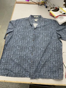 LL Bean Shirt Mens XL Blue Tropic Aztec Traditional Fit Hawaiian Geometric - Picture 1 of 14