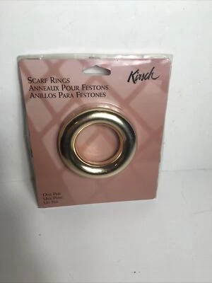 Anillos de bufanda Kirsch 1 par de oro con instrucciones de herrajes - Nuevos Foto 1 de 4