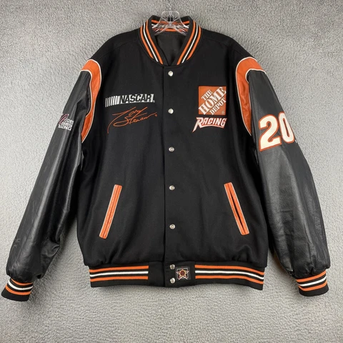JH Designs Jacket Men's 2XL Tony Stewart Nascar Racing Black Reversible Cover