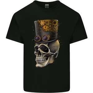 T-shirt da uomo steampunk teschio cotone - Foto 1 di 3