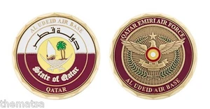 AL UDEID AIR BASE QATAR EMIRI AIR FORCE 2" MILITARY  CHALLENGE COIN - Picture 1 of 1