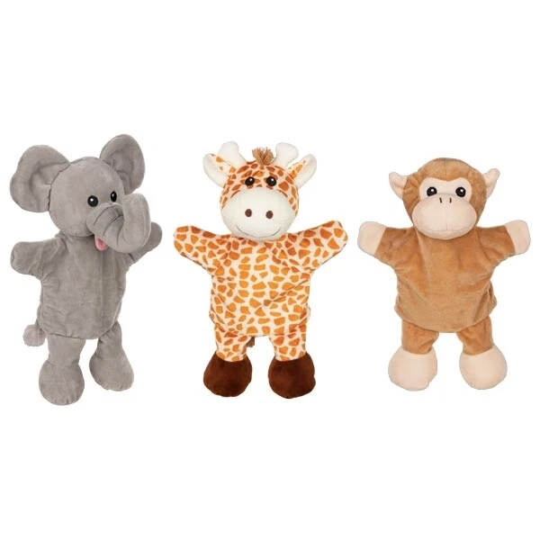 Handpuppen Tiere Giraffe Affe Elefant 3er Set Puppentheater Handpuppe - Bild 1 von 2