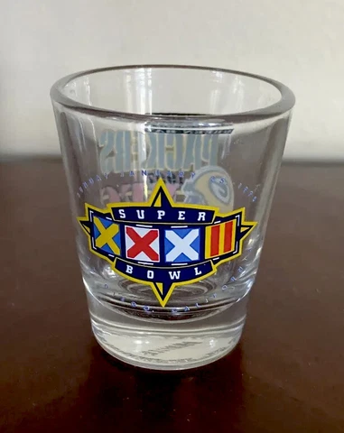 GREEN BAY PACKERS SUPER BOWL XXXII 32 Shot Glass NFL Football 1997 NFC Vintage Cover