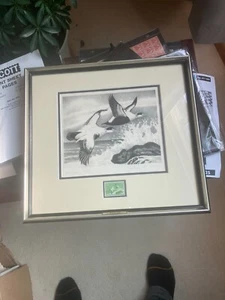 RW24 Federal duck print 1st Edition with stamp Abbott - Picture 1 of 4