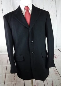 Bachrach 42L 3 Button Black Suit Blazer Sports Coat - Picture 1 of 12
