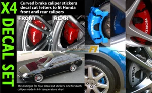 Brake Caliper sticker decal cut letters fit Honda models CURVED front rear set - Picture 1 of 1