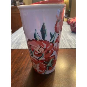 Starbucks Travel Mug Red Poppy 2015 Ceramic 10oz Tumbler with lid  - Picture 1 of 4