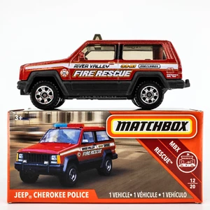 2019 Matchbox Power Grabs #51 Jeep Cherokee Police RED | RIVER VALLEY FIRE | FSB - Picture 1 of 1