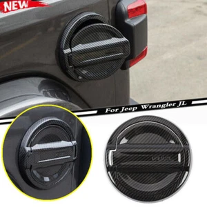 Carbon Fiber Look Fuel Tank Gas Cap Cover Trim For 2018-2023 Jeep Wrangler JL - Bild 1 von 9