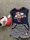 Disney Minnie Mouse Top Shorts + Hat Age 4-5.years (sh 12)