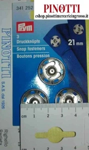 AUTOMATIC BUTTONS COL MM.21 WITH SILVER PRYM 341252 - SET OF 3 BUTTONS - GERMAN - Picture 1 of 2