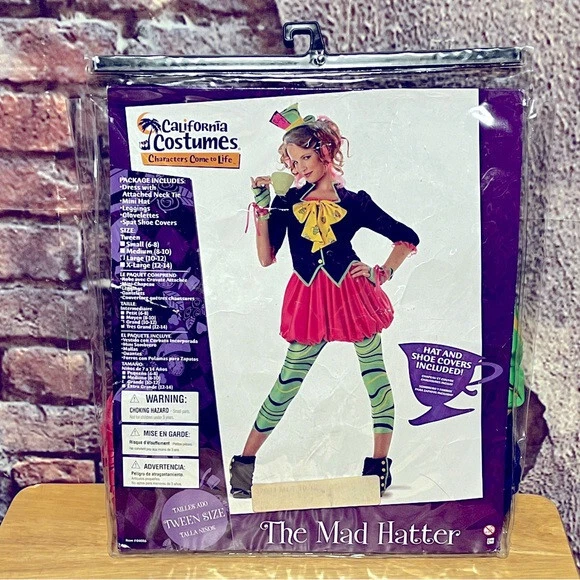 Mad Hatter Costume Tween Child Size Large 10-12 Alice In Wonderland Complete  - Image 1 of 4
