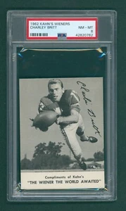 Tarjeta de fútbol americano Kahn's Wieners 1962 - Charley Britt, PSA 8 casi nueva/como nueva - Imagen 1 de 2