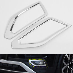 For 2018-2020 Volkswagen Atlas Stainless Chrome Front Fog Light Frame Cover Trim