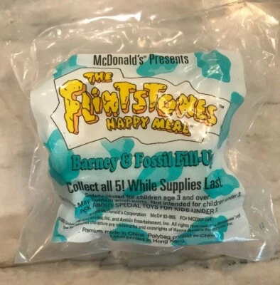 Juguete Happy Meal The Flintstones McDonalds Barney & Fossil Fill Up 1993 NUEVO  Foto 1 de 4