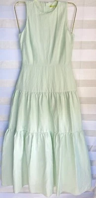 Maxi Vestido Giani Bini Largo Verde Claro Mezcla Algodón Sin Mangas Talla 0 Foto 1 de 4
