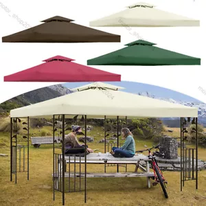 10'x10' Waterproof Gazebo Top Replacement Canopy 1/2Tier UV Sunshade Patio Cover - Picture 1 of 28