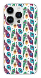 Coque en silicone imprimée compatible Apple iPhone 14 Pro Plume de Paon - Picture 1 of 3