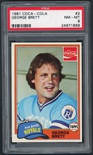 1981 Coca-Cola George Brett Kansas City Royals #2 PSA 8 NM-MT HALL OF FAME