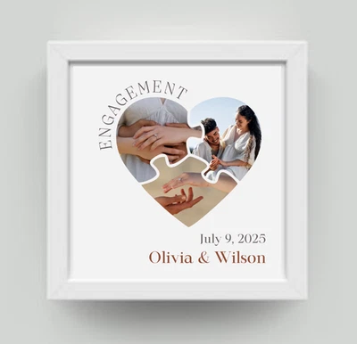 6. Engagement | Photo Print | 10X10 Picture Frame | Engaged Wedding Proposal - Image 1 of 4