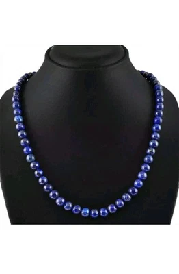 Collana unisex autentico lapislazzulo 8 mm con GARANZIA pietre naturali NUOVA - Immagine 1 di 4