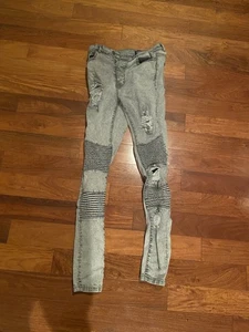 Boohoo Herren 32* Grau Skinny Fit Denim Jeans Normal Waist - Bild 1 von 2