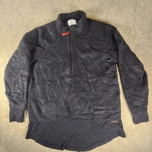 Polartec Pullover Mens Large Black Thermal-FR Nomex Quarter Zip Fleece Peckham - Picture 1 of 16