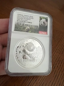 2016 China Silver 2oz Lunar Series Monkeys Official Panda Medal NGC PF70UC FR - Picture 1 of 2