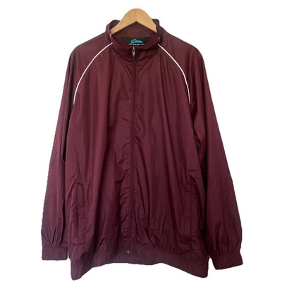 NWT Tri-Mountain Windbreaker Jacket Men 2XL Maroon Mesh Lining Full Zip Outdoors - Image 1 of 4