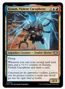 MTG Kraum, Violent Cacophony #214 OTJ Magic Card in a Protective Sleeve NM - Picture 1 of 4