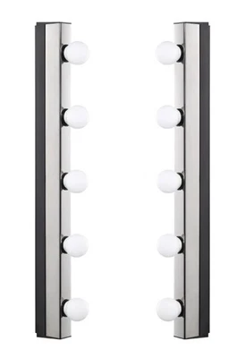 2 IKEA MUSIK Spiegel Wandlampe 5 Birnen verchromt 60 cm fest verdrahtet 202.174.85 - Bild 1 von 2