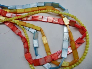 FOUR Strands MotherOfPearl Shell Beads Multi Color and Shape A449 DNG - Bild 1 von 3