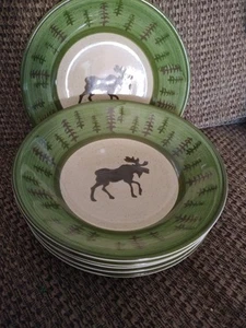 Libbey Rustic Lodge Dinnerware 6 Replacement Pcs Moose Bowls 8 1/2" - Picture 1 of 4