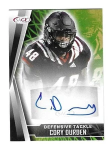 Cory Durden 2022 SAGE FOOTBALL DRAFT ROOKIE AUTOGRAPH CARD Patriots Rams RC AUTO - Picture 1 of 2