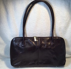 Clark Brown Leather Double Handles Shoulder Bag Zipper Closure - Picture 1 of 6