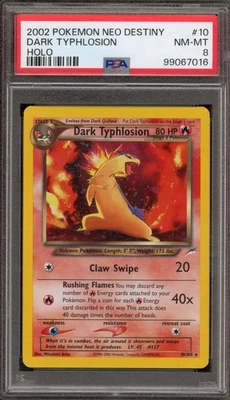 Pokemon Dark Typhlosion Neo Destiny Unlimited Holo Rare #10 PSA 8 - Image 1 of 2