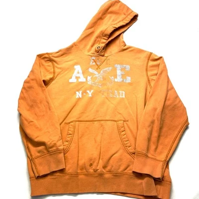 Sudadera con capucha Y2k American Eagle Outfitters N-Y Trad para mujer 2XL naranja bolsillos canguro Foto 1 de 4