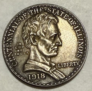 1918 Illinois Centennial Half Dollar - Picture 1 of 2