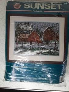 Needlepoint Kit Sunset An Amish Winter By Al Koenig Vtg 1994 - Picture 1 of 2