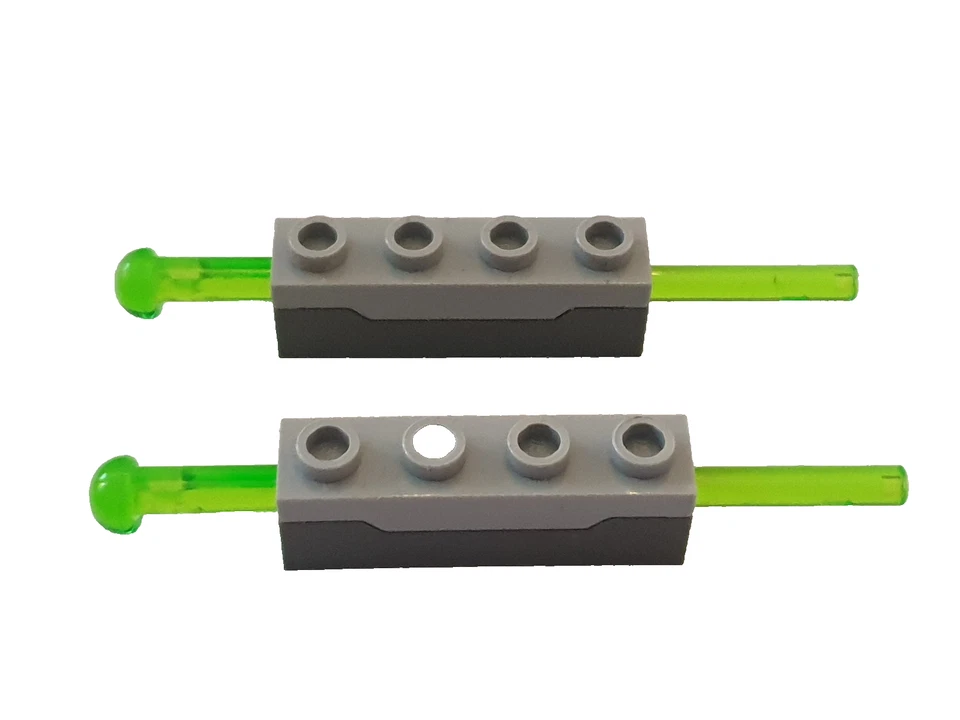 Lego 2x  Spring Shooter 15301c01 + Stange 8L Rundes Ende 15303 Trans Hellgrün K3 - Bild 1 von 1