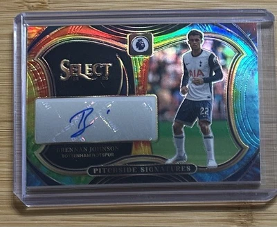 2024-25 Panini Select Brennan Johnson Tie Dye Pitchside Signatures Auto 15/25  - Image 1 of 3
