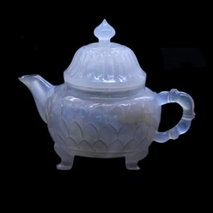 Antique Chinese Carved Agate Teapot - Lotus Flower Form (4667) - Picture 1 of 7