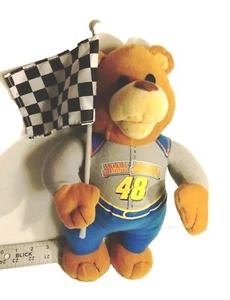 Sugar Loaf  Jimmie Johnson NASCAR plush bear #48 With Flag (Lowes) 14" H.M.S.   - Picture 1 of 8