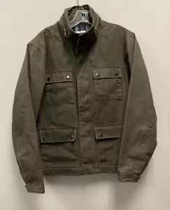 Dunderdon Giacca Utility in Tela di Cotone Cerato Verde Oliva - Uomo Medium - Foto 1 di 10