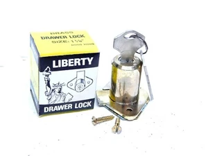 NEW - LIBERTY 1961 DRAWER LOCK BRASS 1-1/8" CYLINDER LENGTH KEYED ALIKE (ES) - Picture 1 of 3