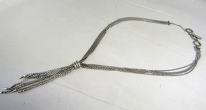 David Yurman Sterling Silver Pave Diamond Willow Multi Chain Tassel Necklace - Picture 1 of 12