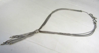 Collar David Yurman Plata Esterlina Pavé Diamante Sauce Multi Cadena Borla Foto 1 de 4
