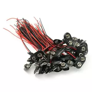 20pcs 9V T-Type Battery Clip Snap Connector Volt USA SHIP/SOLD - Picture 1 of 5