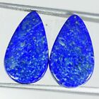 6.40Cts Natural Pair Blue Lapis Lazuli Loose Pear Cabochon Gemstones